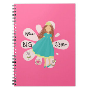 Princess Big Sister Brown Hair Anteckningsbok