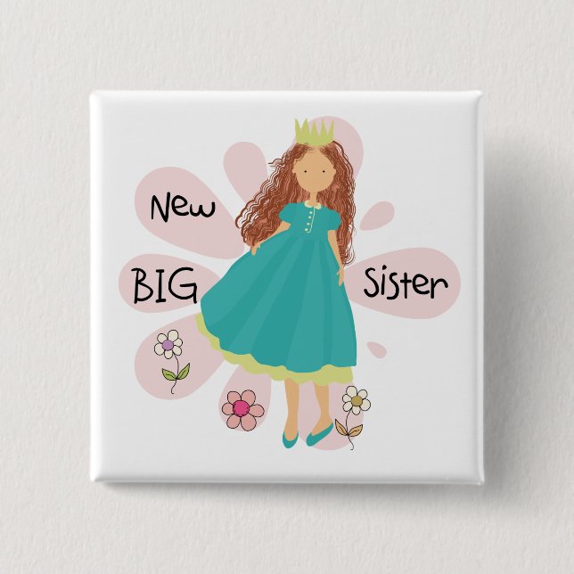 Princess Big Sister Brown Hair Knapp (Framsida)