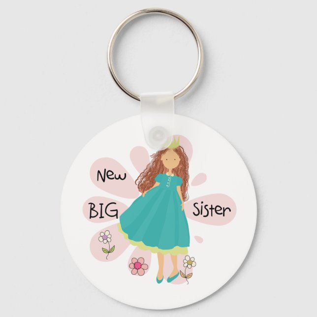 Princess Big Sister Brown Hair Nyckelring (Framsida)