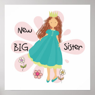 Princess Big Sister Brown Hair Poster