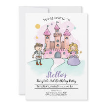 Princess Birthday Bjud Knight Fairytale