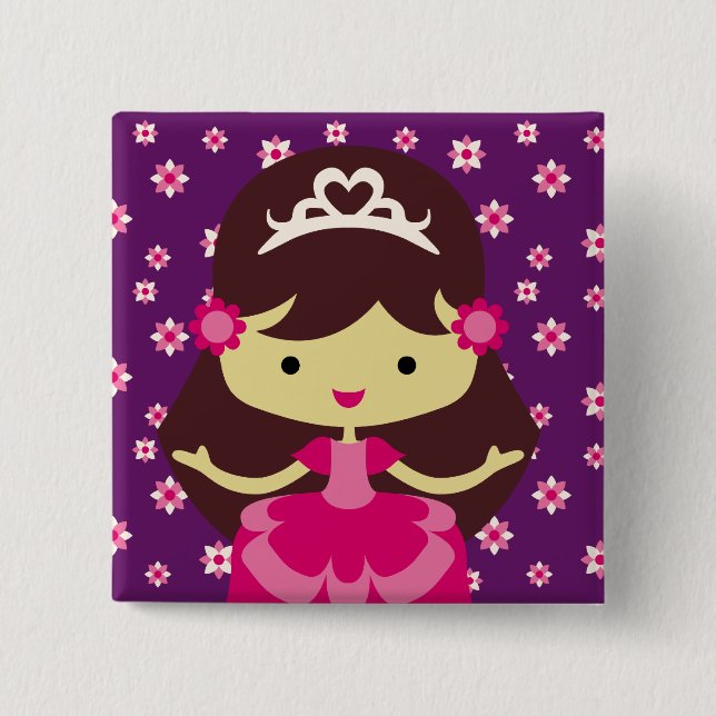 Princess Birthday Button Knapp (Framsida)