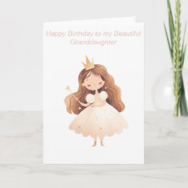 Princess Birthday Card for Grandaughters Kort