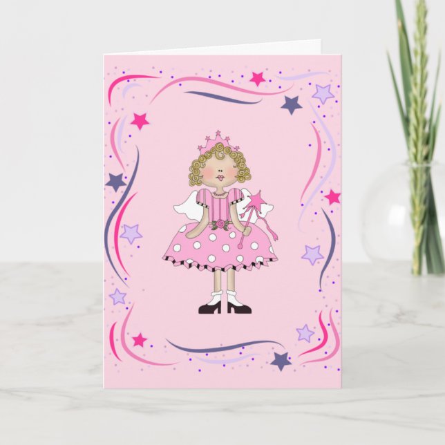 Princess Birthday Card Inbjudan (Framsida)