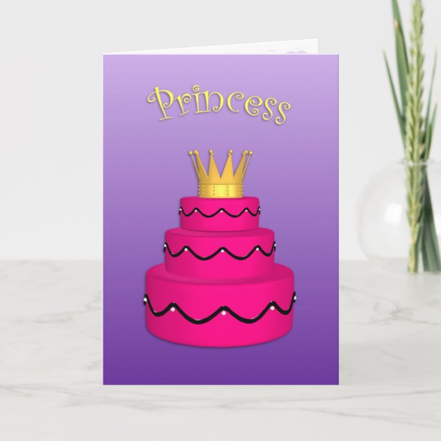 Princess Birthday Card Kort (Framsida)