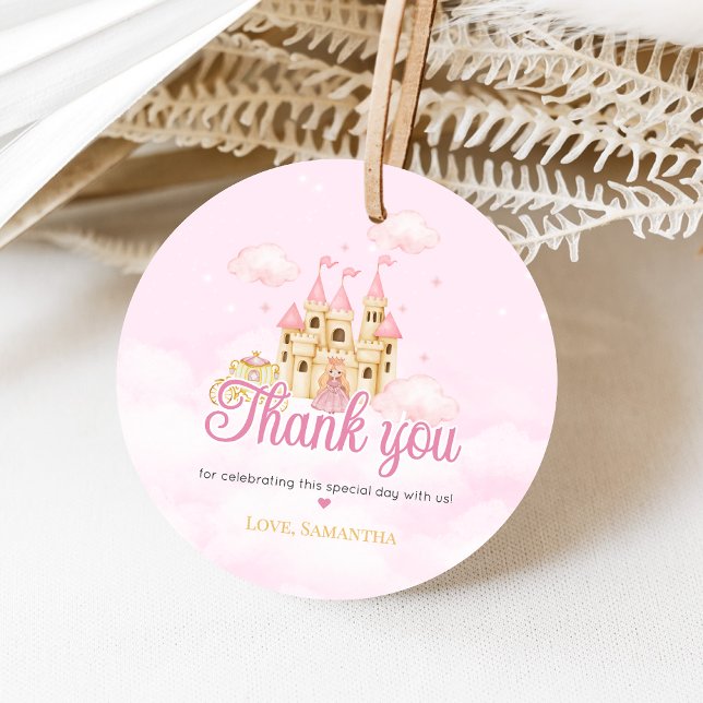 Princess Birthday Gåvor Etiketter (Four Ever Princess Birthday Party Favor Tags)