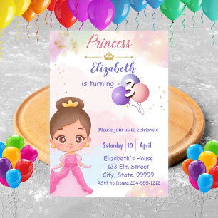Princess Birthday-inbjudan, för barn Inbjudningar