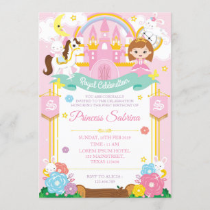Princess Birthday-inbjudan Inbjudningar