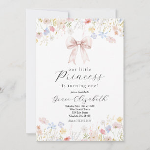 Princess Birthday-inbjudan, rosa bås inbjudan