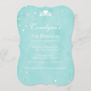 Princess Birthday Investigation Teal Fairy Dust Inbjudningar