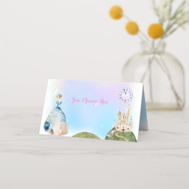 Princess Birthday Kids Placeringskort (Framsida)