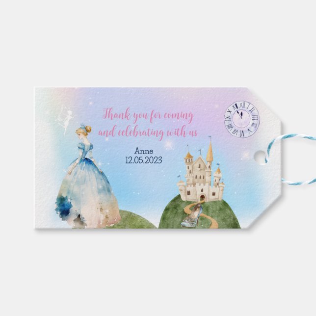 Princess Birthday Kids Tack Presentetikett (Framsidan (Horisontell))