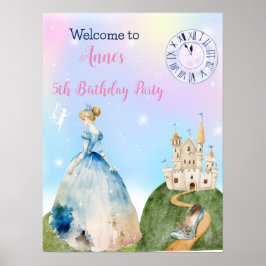 Princess Birthday Kids Välkommen Poster