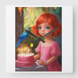 Princess Birthday Magic Fyrkantig Klocka