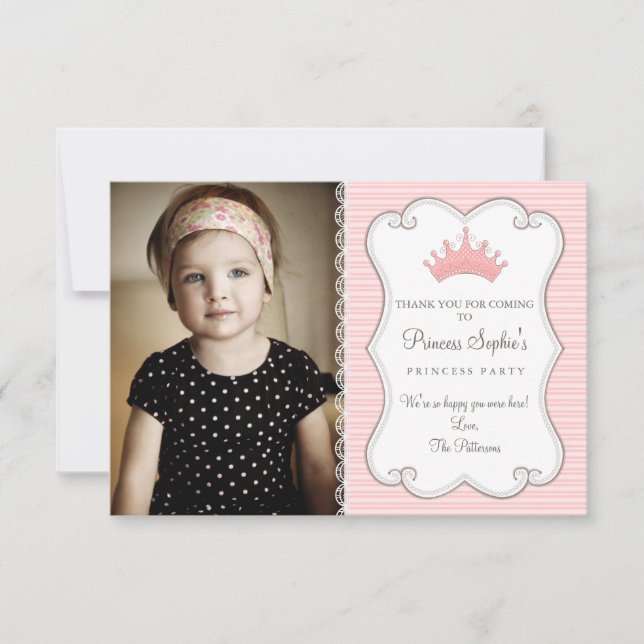 Princess Birthday Photo Tackto You Card Tack Kort (Framsida)