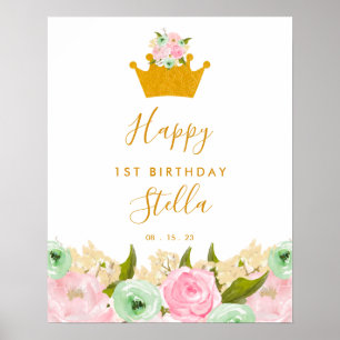 Princess Birthday Sign, Girl Birthday Dekorations Poster