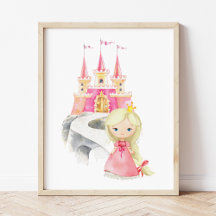 Princess, Blonde Hair, Castle, Krona, Girl Nursery