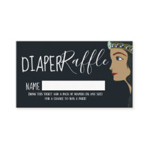 Princess Blue Baby Shower Diaper Raffle Biljett