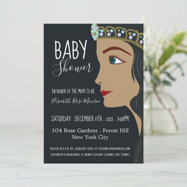 Princess Blue Baby Shower Inbjudningar (Stående Fram)