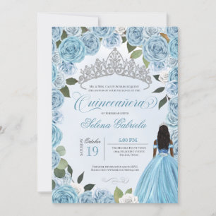 Princess Boll Blue Ro Cinderella Quinceanera Inbjudningar