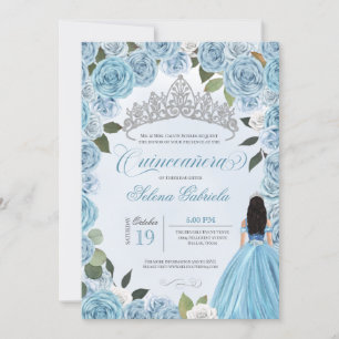 Princess Boll Blue Ro Quinceanera Inbjudningar