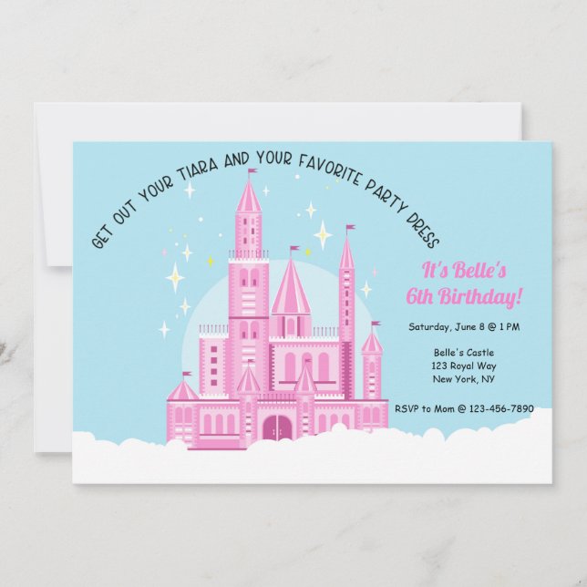 Princess Boll Födelsedagsfest inbjudan (Framsida)