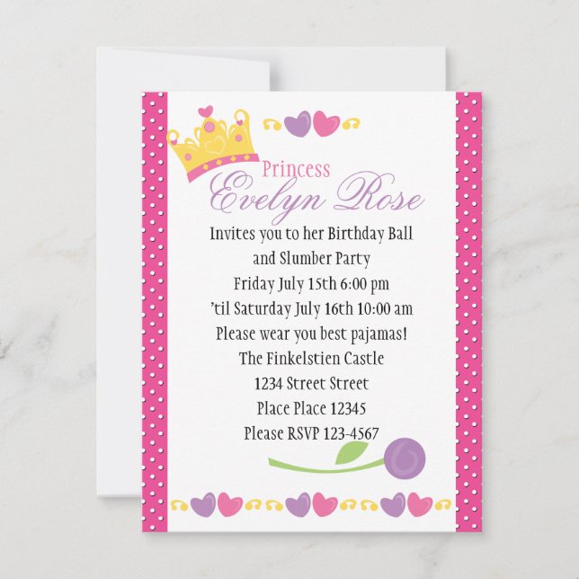 Princess Boll Inbjudningar (Framsida)