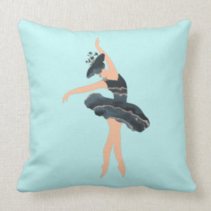 Princess butterfly ballerina blue och guld throw p kudde