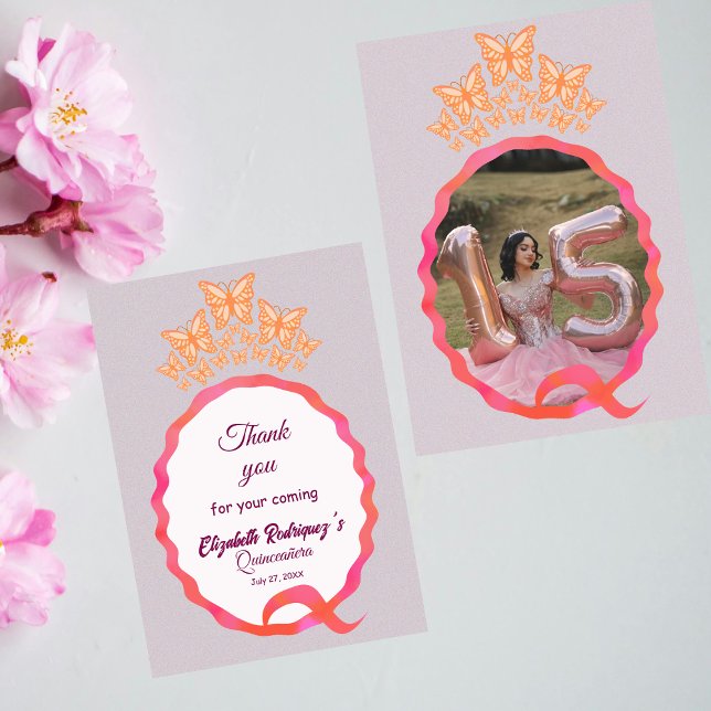 Princess Butterfly Tiara Crown Squiggle Invitation Tack Kort (Skapare uppladdad)