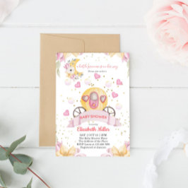 Princess Carriage Baby Shower-inbjudan