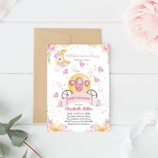 Princess Carriage Baby Shower-inbjudan (Skapare uppladdad)