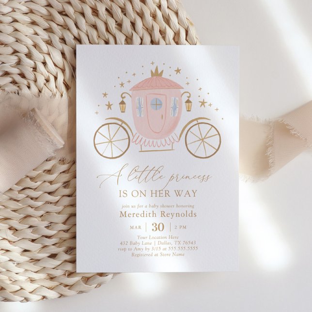 Princess Carriage Baby Shower Inbjudningar (Skapare uppladdad)
