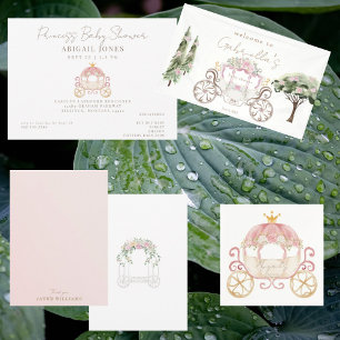 Princess Carriage Baby Shower Tack Inbjudningar