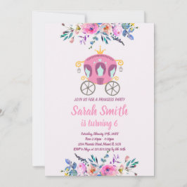 Princess Carriage Birthday bjudande Inbjudningar