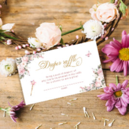 Princess Carriage Blommigt Baby Diaper Raffle Bilj Tilläggskort
