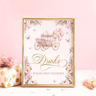 Princess Carriage Drinks Snälla hjälp dig själv Poster