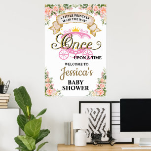 Princess Carriage Gång on a Time Girl Baby Poster