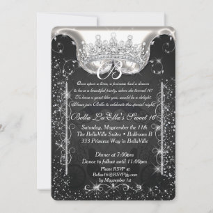 Princess Carriage Jewel Party Birthday Investigati Inbjudningar
