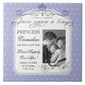 Princess Carriage Polka Dot Swirl Photo Flicka Kakelplatta