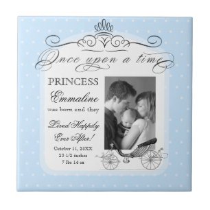 Princess Carriage Polka Dot Swirl Photo Flicka Kakelplatta