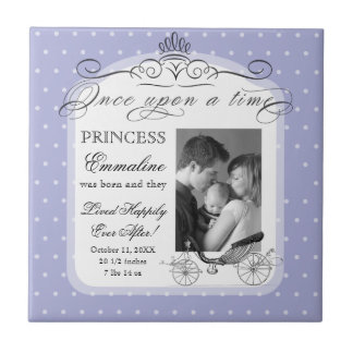 Princess Carriage Polka Dot Swirl Photo Flicka Kakelplatta
