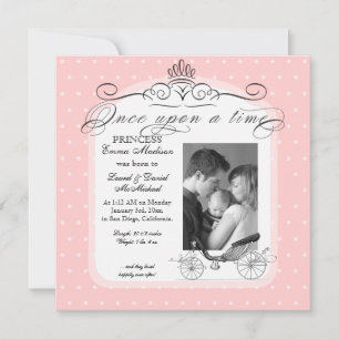Princess Carriage Polka Dot Swirl Photo Flicka Meddelande