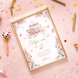 Princess Carriage Rosa Blommigt Mamma-osa Pub Poster