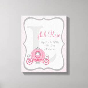 Princess Carriage Rosa och Grått Canvas Art