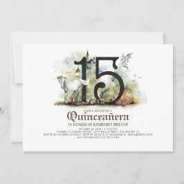 Princess Castle 15:e födelsedagen Quinceañera Inbjudningar