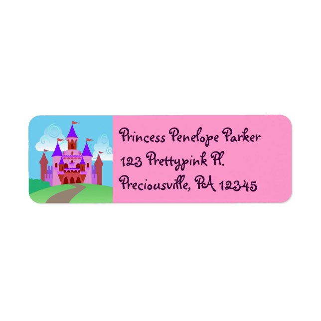 Princess Castle Adressetiketters Returadress Etikett (Framsidan)