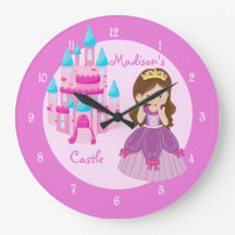 Princess Castle Anpassningsbar Rosa Clock