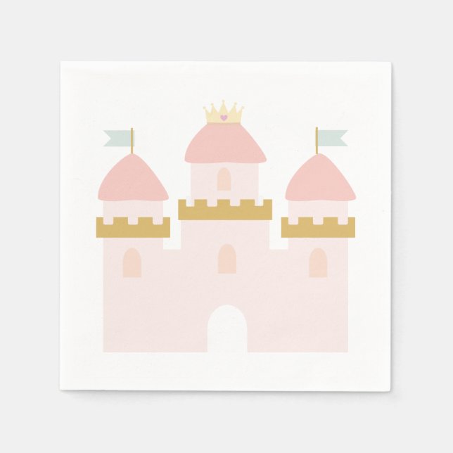 Princess Castle Birthday Napkin Pappersservett (Framsidan)