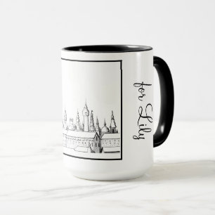 Princess Castle Black and White #2 Ringer 15oz Mugg