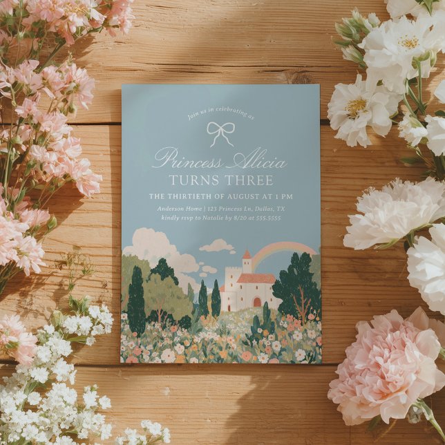 Princess Castle Blommigt Fairytale Birthday Inbjudningar (Skapare uppladdad)